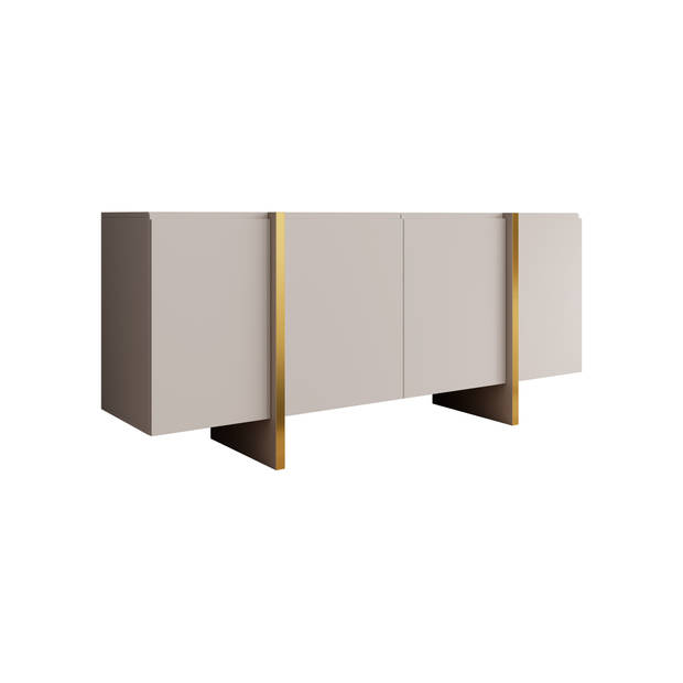 Meubella Dressoir Kelton - Beige - Goud - 180 cm