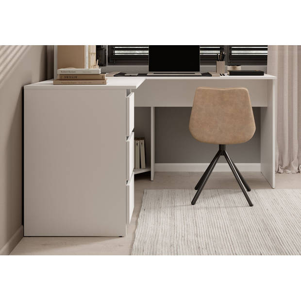 Meubella Bureau Fuenta - Wit - 142 cm