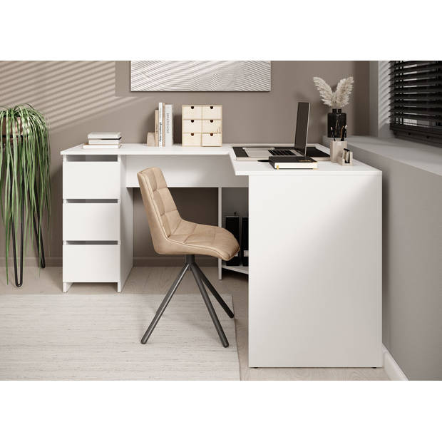 Meubella Bureau Fuenta - Wit - 142 cm