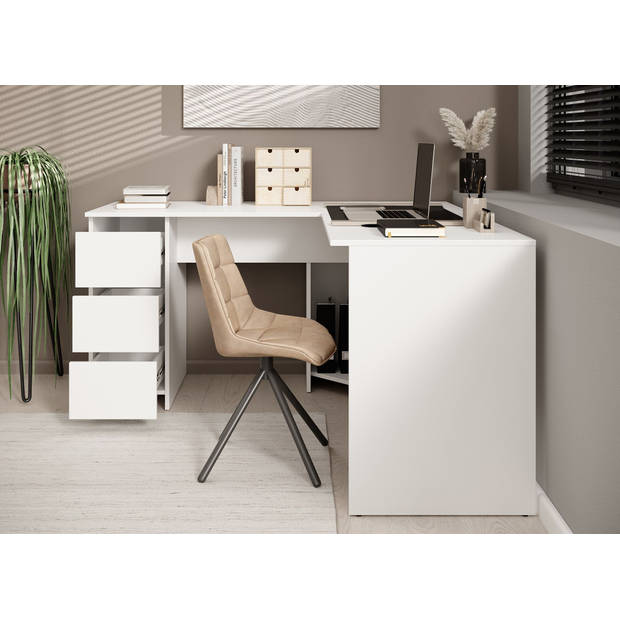 Meubella Bureau Fuenta - Wit - 142 cm