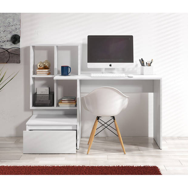 Meubella Bureau Pierre 2 - Wit - 145 cm