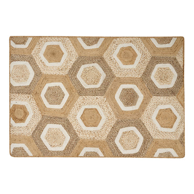 Beliani BASOREN - Laagpolig-Beige-Jute