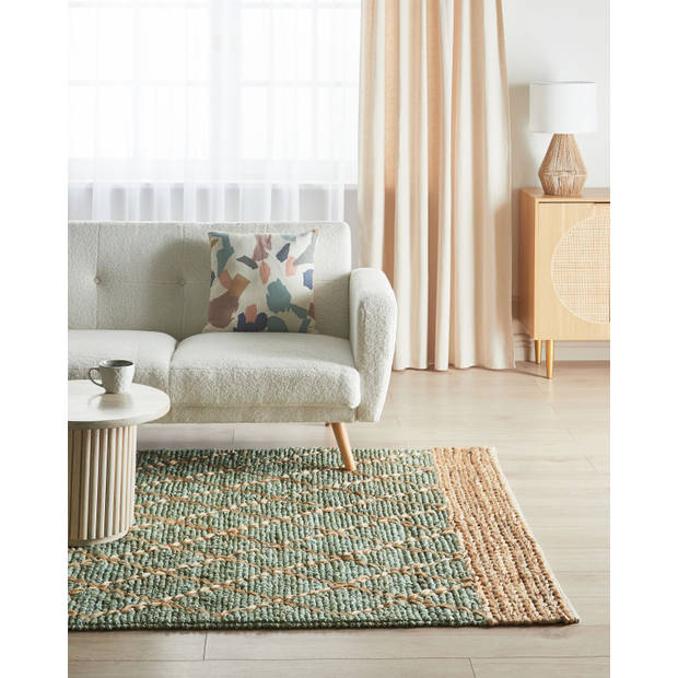 Beliani TELLIKAYA - Laagpolig-Beige-Jute