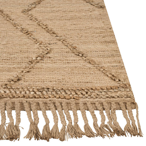 Beliani HANDERE - Gevlochten-Beige-Jute