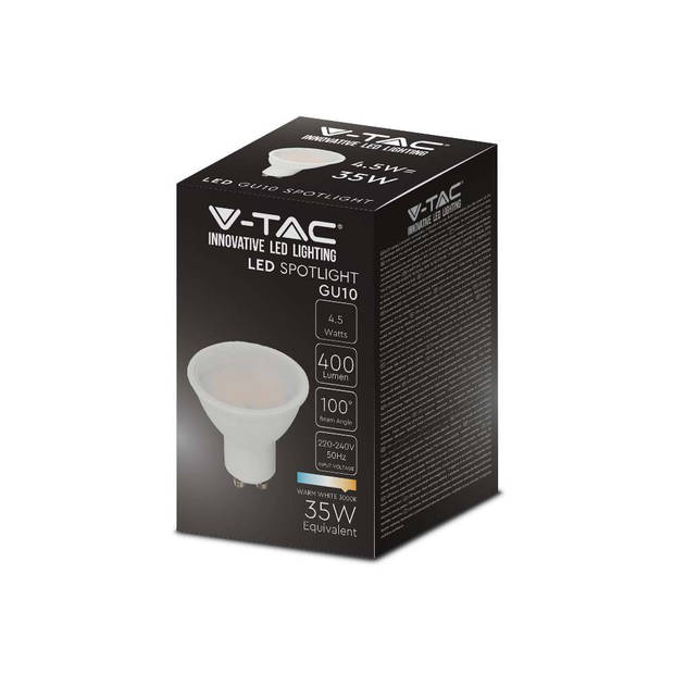 V-TAC VT-1975-N GU10 LED Spots - Melkachtig - 110° - IP20 - Wit - 4.5W - 400 Lumen - 4000K