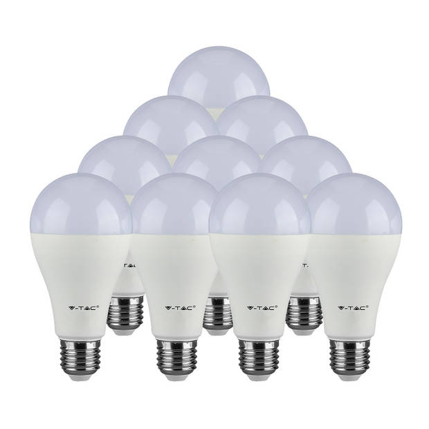 V-TAC VT-2015 LED E27 Lampvoet - 15W - Warmwit 3000K - SMD - Wit - A65 - Thermoplastisch - 66,5x134mm - IP20 - 20.000