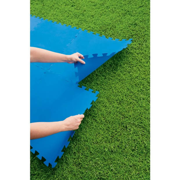 Zwembad ondergrond / looppad tegels - 50x50cm - blauw - 9 stuks (2.25 m2)