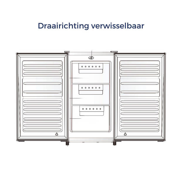 MPM - Vriezer Tafelmodel - Vrieskast - Innovatieve Compressor Vriezer met Links/Rechts Deursysteem – 3 kg Vriesvermogen