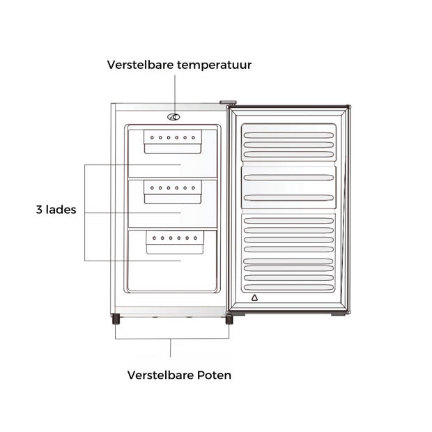 MPM - Vriezer Tafelmodel - Vrieskast - Innovatieve Compressor Vriezer met Links/Rechts Deursysteem – 3 kg Vriesvermogen