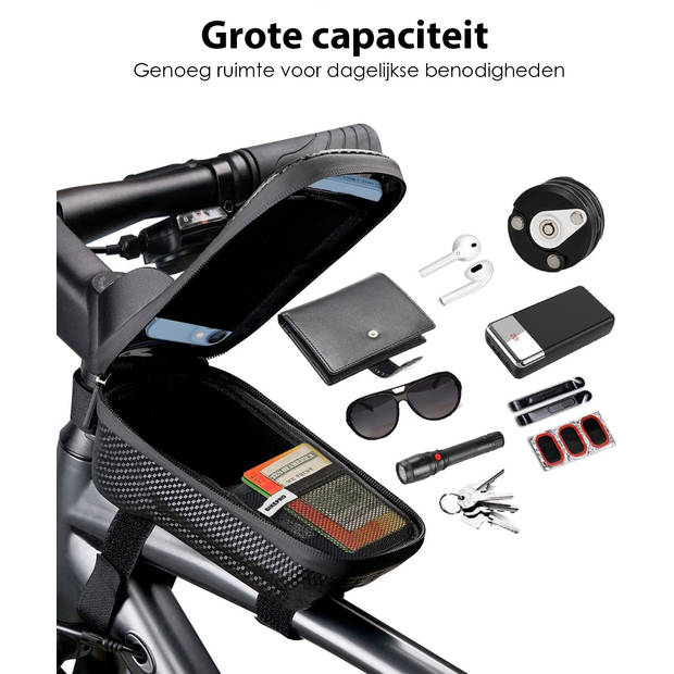 BikePro Telefoonhouder Fiets Pro - Waterdicht - Frametas - Fietstas Stuur - Voor E-Bike, Mountainbike, Racefiets etc.