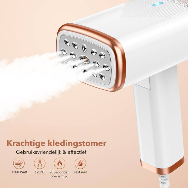 Cleanforce Kledingstomer met 3 Stoomstanden - 250ML - Handstomer - Ontkreuker - Stoomstrijkijzer - Stoomapparaat Kleding