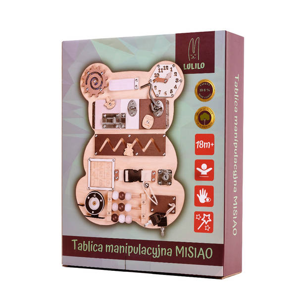 Lulilo Sensorisch Educatief Speelgoed - Montessori Speelgoed - Teddybeer 28cm x 40cm