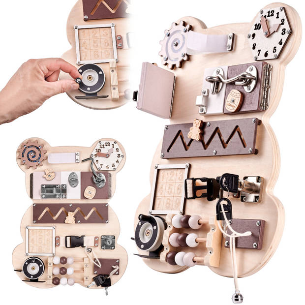 Lulilo Sensorisch Educatief Speelgoed - Montessori Speelgoed - Teddybeer 28cm x 40cm