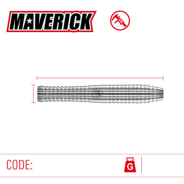 Winmau Maverick 80% tungsten steeltip dartpijlen