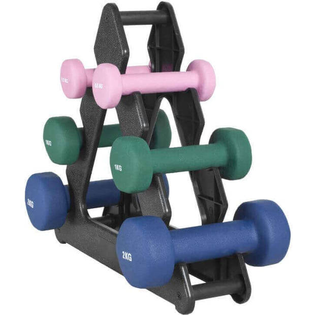 Gorilla Sports Aerobic Halterrek - Dumbellrek - Ruimte voor 6 gewichten