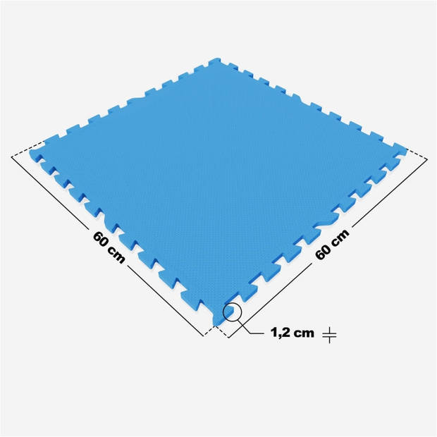 Gorilla Sports Vloermatten - Beschermingsmatten - 16 stuks - Totaal 5,76 m2 - Blauw - Sportvloer - Puzzel