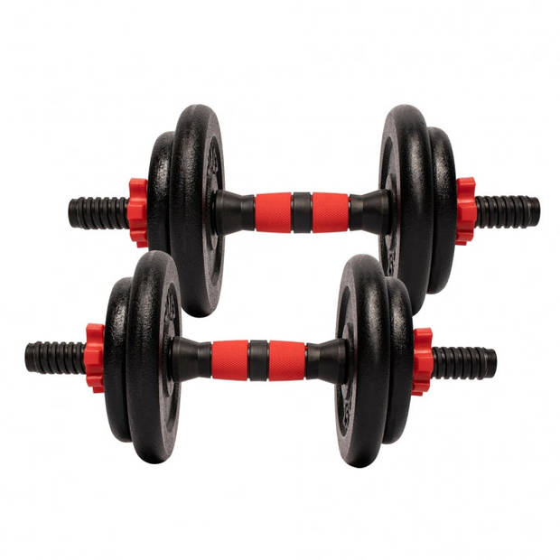 Gorilla Sports Dumbellset 15 kg - 2 x 7.5 kg - Gietijzer - 25 mm