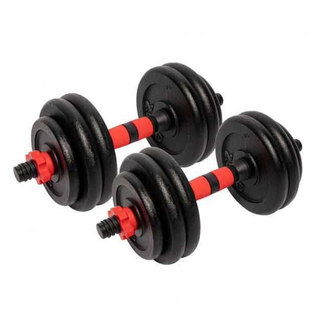 Gorilla Sports Dumbellset 25 kg - 2 x 12.5 kg - Gietijzer - 25 mm