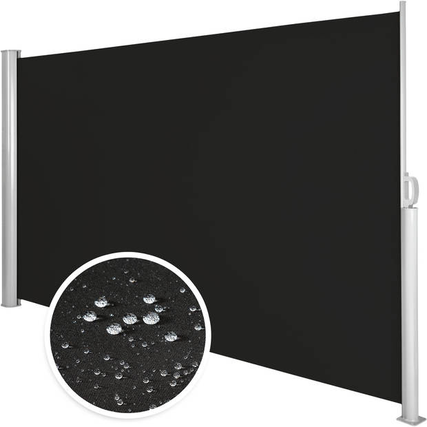 tectake® - Uitschuifbaar aluminium windscherm tuinscherm 160 x 300 cm zwart 401525
