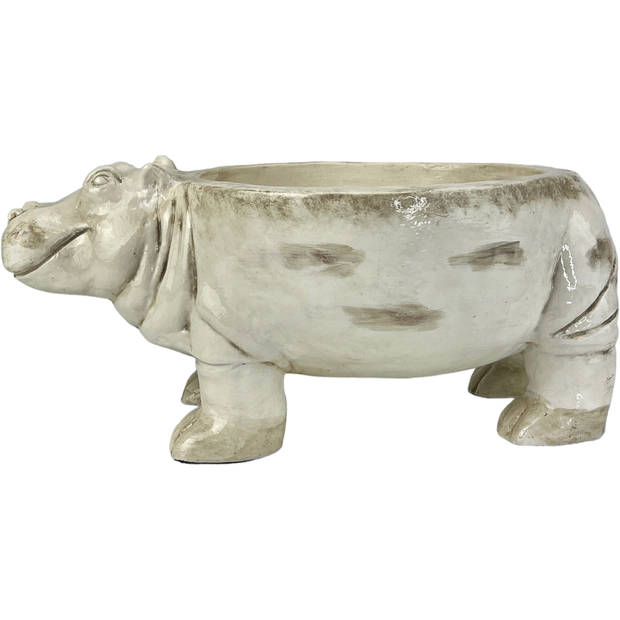 Schaal Hippo Nijlpaard Keramiek Donkergrijs 40 x 25 x 16,5 cm
