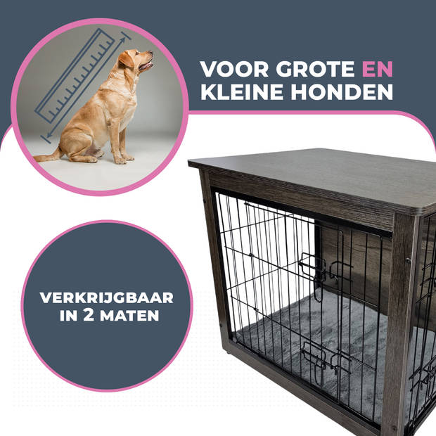 MaxxPet Houten Hondenbench - hondenhok - bench - hondenhuis - 83x55x64cm