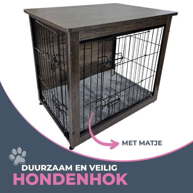 MaxxPet Houten Hondenbench - hondenhok - bench - hondenhuis - 83x55x64cm
