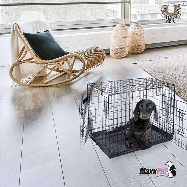 MaxxPet Hondenbench opvouwbaar - auto - bench voor honden - hondenren - 107x70x78cm