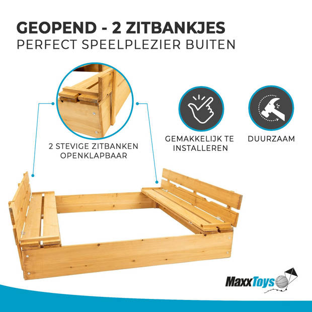 MaxxGarden Zandbak - Hout Dichtvouwbaar - 120x120cm