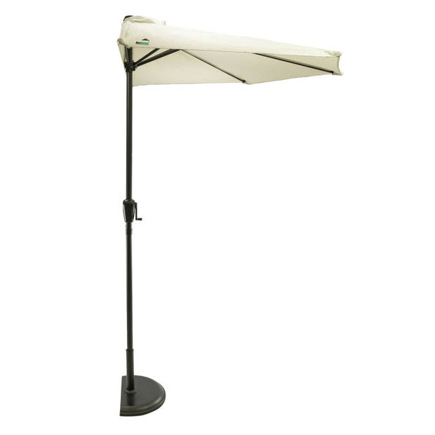 MaxxGarden Balkonparasol - Aluminium- halfrond - Ø 250 cm (lichtgrijs)