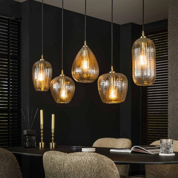 Giga Meubel - Hanglamp Diamond Grain Mix 5-Lichts Glas