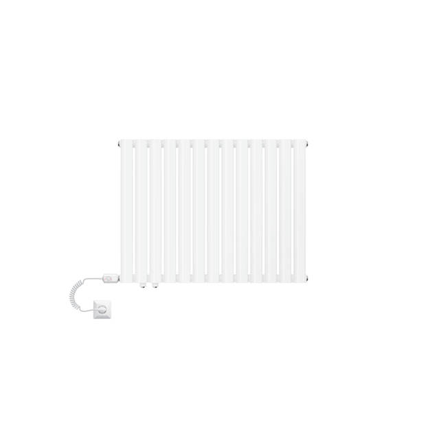 ML-Design paneelradiator 600 x 780 mm wit dubbellaags met verwarmingsstaaf 300W, horizontale radiator ovale buizen