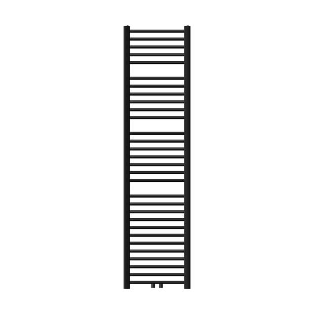 LuxeBath Badkamerradiator Sahara 400x1800 mm Zwart mat recht met middenaansluiting Designradiator