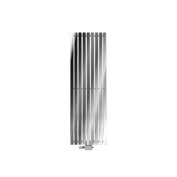 ECD Germany Design paneelradiator Stella middenaansluiting 480x1400mm chroom met aansluitset thermostaat universeel hoek