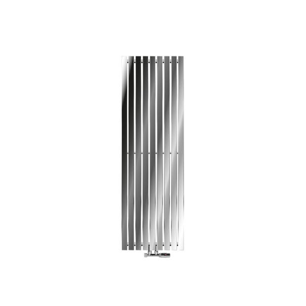 Badkamerradiator verticaal met middenaansluiting 1400x480 mm Chroom incl. set wandaansluitingen LuxeBath