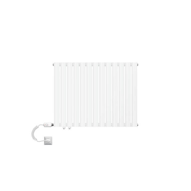 ML-Design paneelradiator 600 x 780 mm wit enkellaags met verwarmingsstaaf 300W, horizontale radiator met ovale buizen