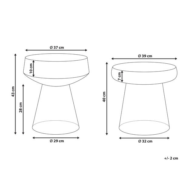 Beliani LAGUNA/CALDERA - Bijzettafel-Grijs-Glas