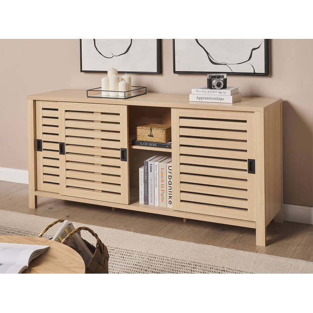 Beliani RANDA - Sideboard-Lichte houtkleur-Vezelplaat