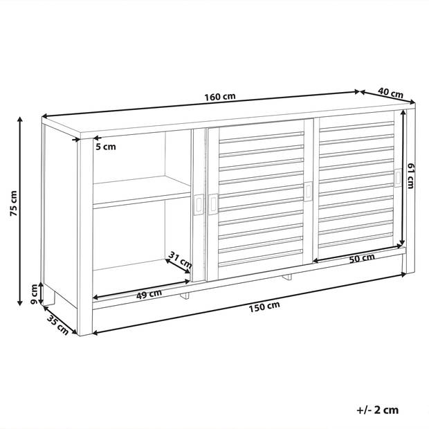 Beliani RANDA - Sideboard-Lichte houtkleur-Vezelplaat