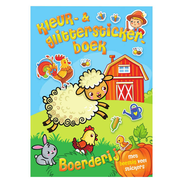 Mondikaarten Kleur& Glitter Stickerboek Boerderij