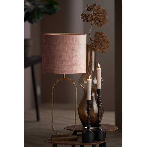 Light and Living lampenkap - roze - textiel - 2235755