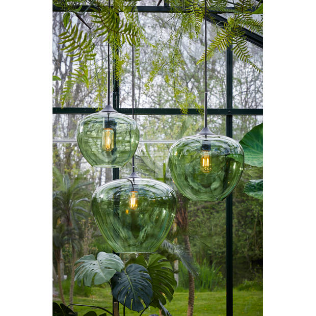Light and Living hanglamp - zwart - glas - 2952481