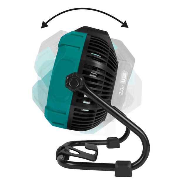 VONROC Ventilator 20V - voor draadloos en bedraad gebruik - Incl. netstroom adapter - excl. 20V accu en snellader
