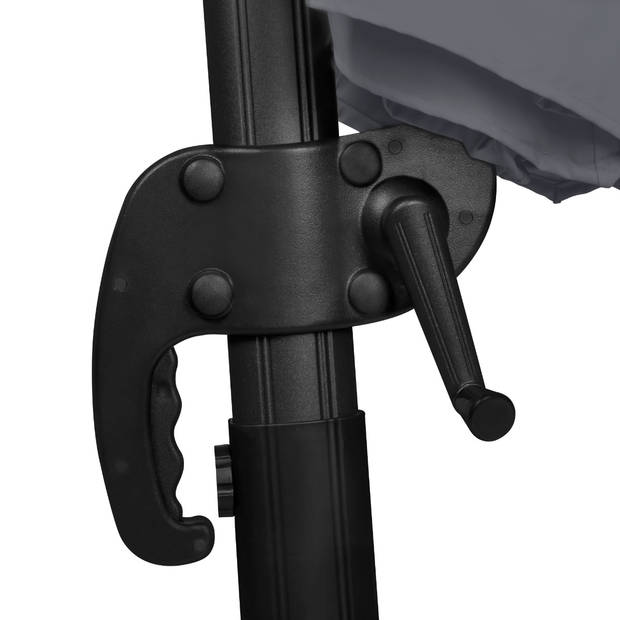 VONROC Zweefparasol Bardolino Ø300cm – Premium parasol - Grijs Incl. 4 vulbare tegels