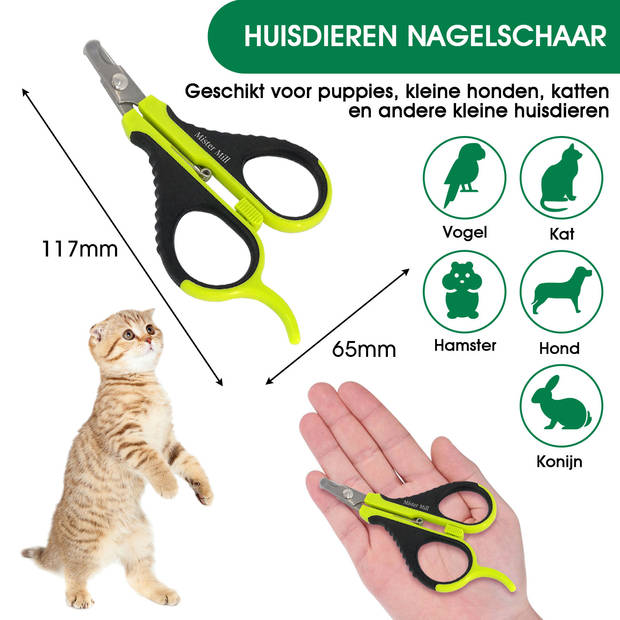 Mister Mill Nagelknipper Kat - Nagelschaar - Nageltang Kat - Kleine Hond (Max. 10 kg.) Vogel en Knaagdier