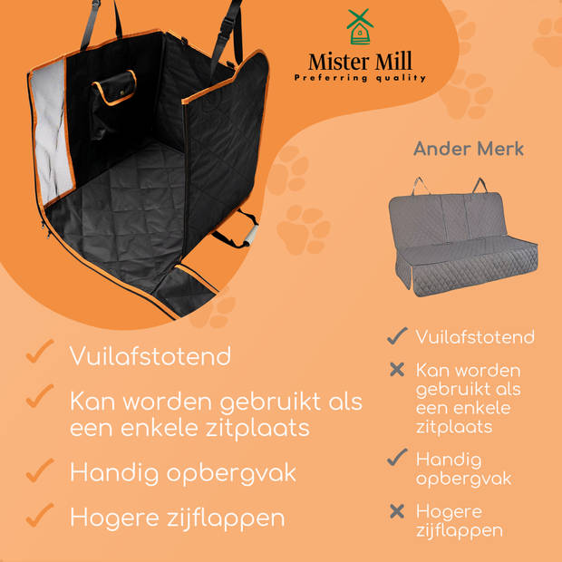 Mister Mill Hondendeken Auto Hondenkleed Beschermhoes Achterbank Kofferbak 137 X 147 CM