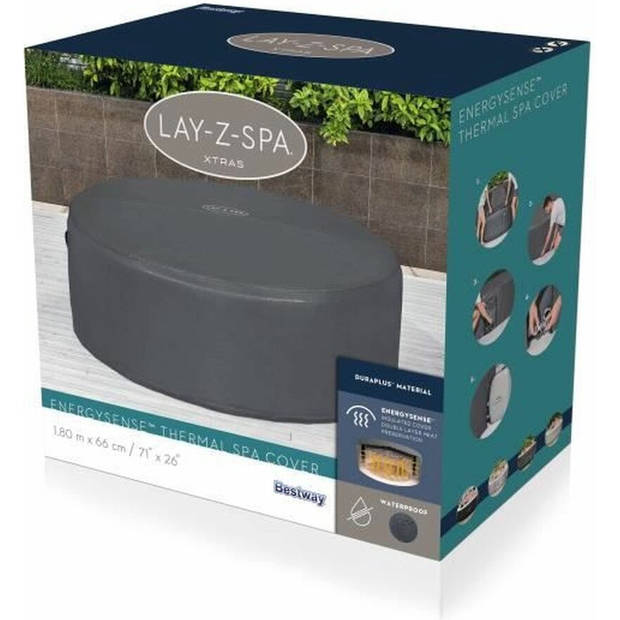 Lay-Z-Spa cover EnergySense - Thermo afdekking rond 180x66cm grijs
