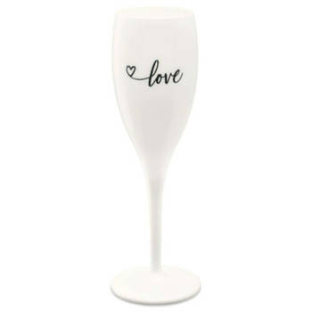 Koziol - Superglas Cheers No. 1 Champagneglas Love Edition Set van 2 Stuks - Kunststof - Wit