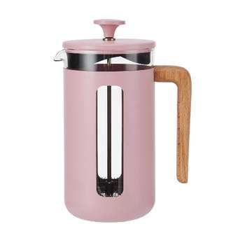 La Cafetière - Cafetière, 8 Cups, 1 L, RVS, Glas, Hout, Roze - La Cafetière Pisa