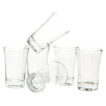 Shotglaasjes/likeur glaasjes - 6x st - glas - 40 ml - borrelglazen - Shotglazen