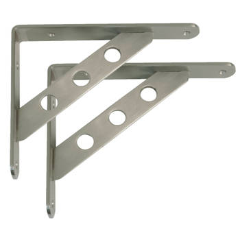 AMIG Plankdrager/steun Heavy Support - 2x - metaal - zilver - H250 x B195 mm - Tot 330 kg - Plankdragers